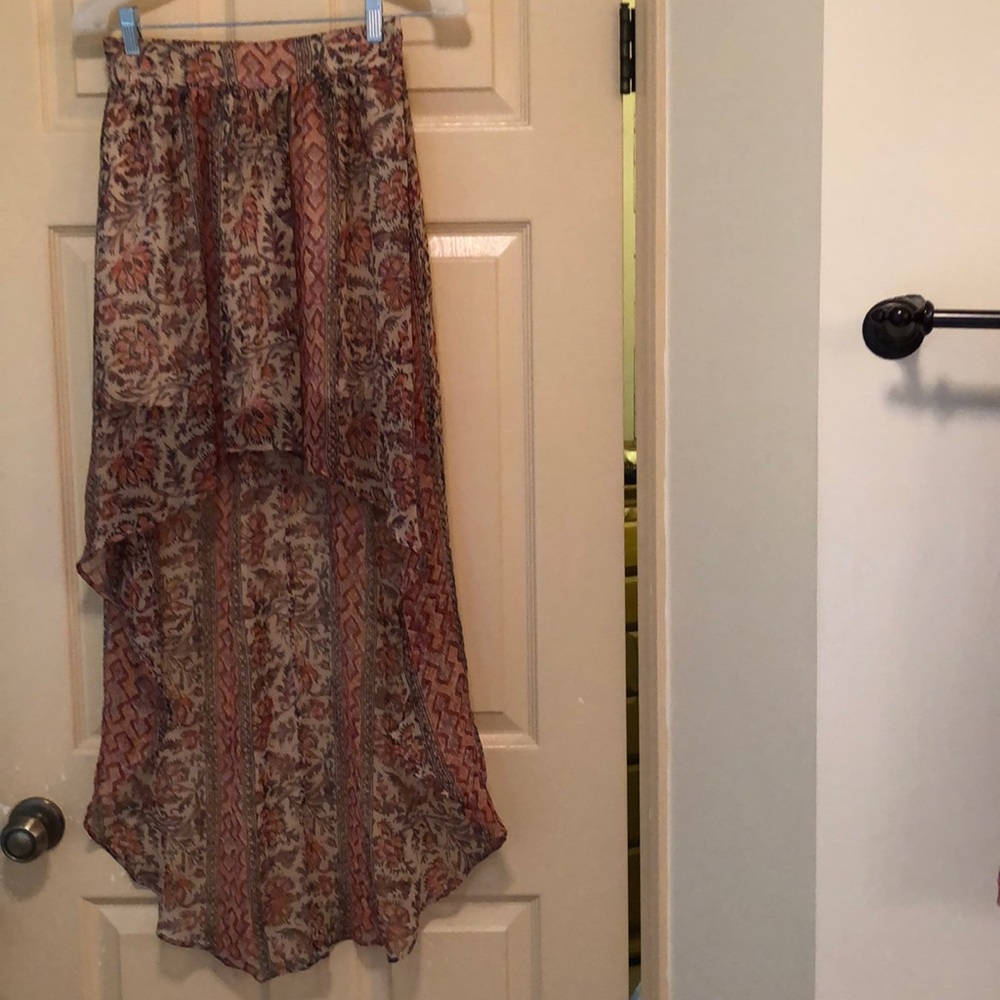 Romantic boho hi-lo skirt